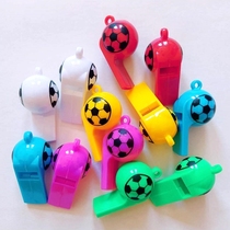Cartoon plastic color football whistle kindergarten toys cheer fans party baby blowing whistle