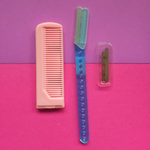 Eyebrow knife scraper set folding knife holder mirror comb safe sharp eyebrow knife blade manual razor