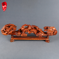 Flower pear wood carving pine crane Yinnian Ruyi ornaments solid wood carving Ruyi ornaments home living room entrance decoration