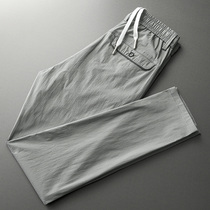 Speeding dry ice silk pants Summer casual pants mens loose straight thin sweatpants mens all-match Korean trousers