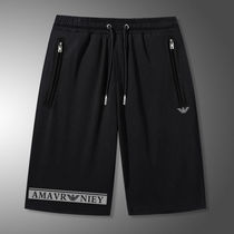 High-end mens light luxury mens thin sports pants summer five-point pants printed young and middle-aged casual five-point shorts men