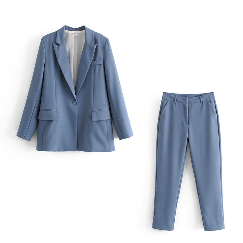 Quần áo phụ nữ châu Âu và Mỹ 2019 sản phẩm mới tự chế màu thuần khiết phù hợp với phụ nữ áo khoác + quần phù hợp với CV xu hướng phù hợp chuyên nghiệp - Business Suit