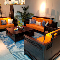 New Chinese sofa combination villa living room installed sand discovery of Chinese-style Zen light luxury Chinese wind wood furniture