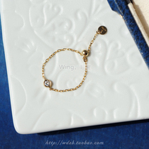 Wing star 18K gold diamond adjustable chain ring 0 05ct special jia