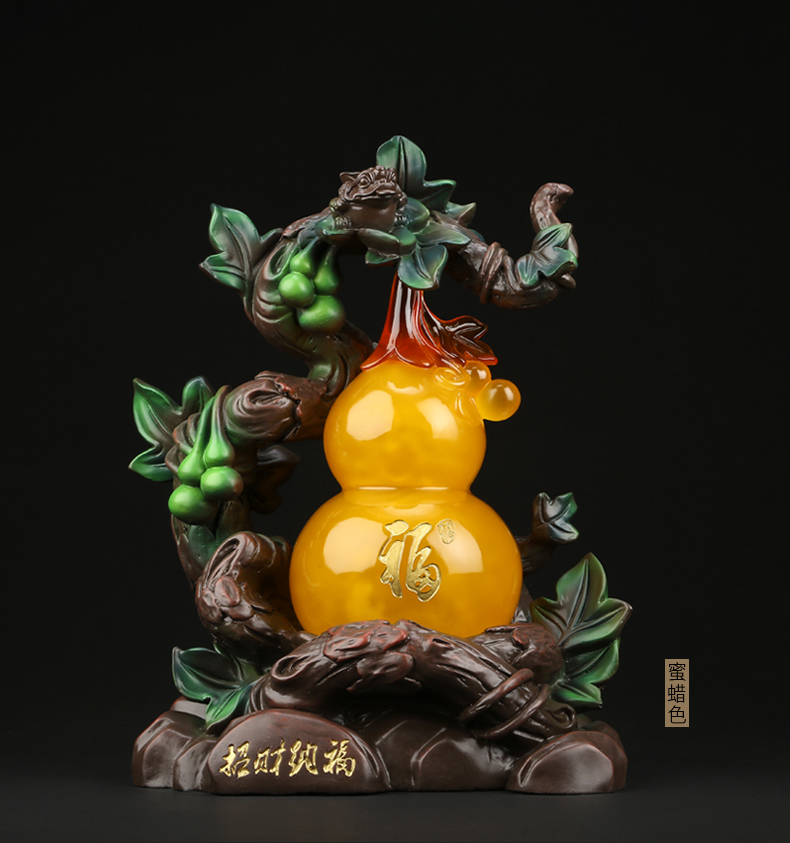 招财葫芦摆件中式工艺品家居客厅酒柜装饰品摆设店铺乔迁开业礼品