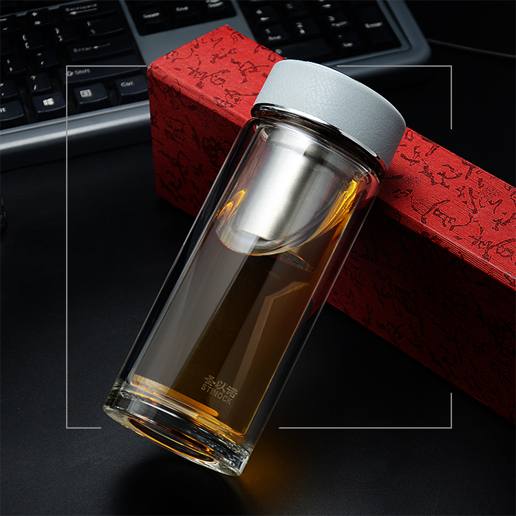 圣以诺玻璃杯带盖双层高档男女创意防漏茶杯办公杯 yn-152系列_5折