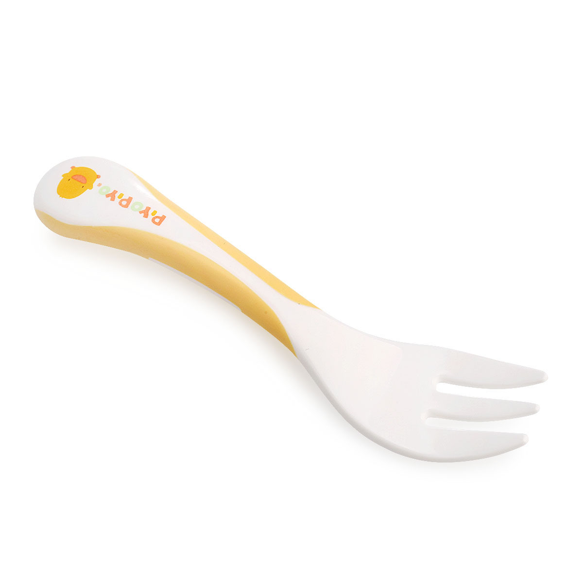 piyopiyo黄色小鸭儿童叉勺套装 婴儿勺宝宝餐具勺子叉子带储存盒