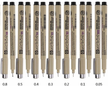 Japan Cherry blossom needle pen Sketch pen Hook line pen 0 1-0 8 Black ink line pen Construction note examination pen