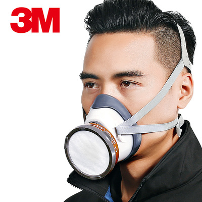 3m防毒面具喷漆防毒口罩防尘3200化工气体农药工业烟粉尘专用面罩_捡