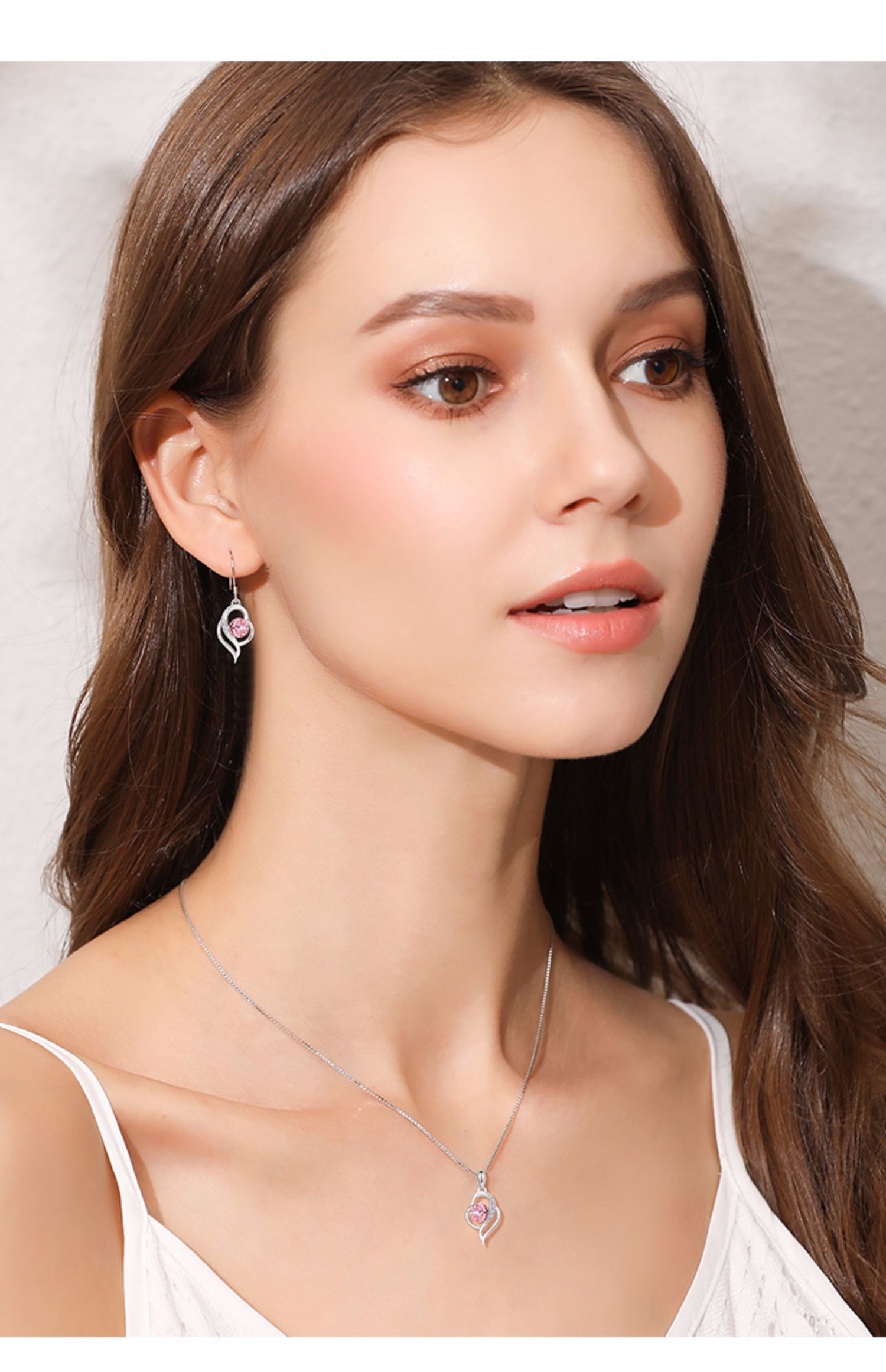 18k金耳环2020年新款潮爱心耳坠气质长款超仙彩金耳钉耳饰