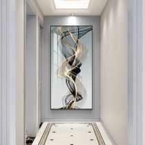 Home entrance decorative painting modern simple entrance mural painting vertical aisle corridor end hanging painting light luxury crystal porcelain painting