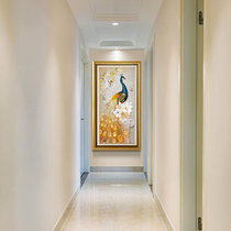 European-style entrance entrance decorative painting modern simple entrance mural painting vertical corridor aisle atmosphere Peacock porch porch painting