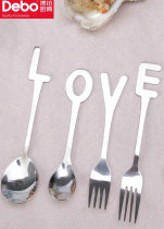 Debo Debo Debo Sampdo Stainless Steel Chopsticks Spoon Fork Four Piece Set LOVE Combination Set DEP-676