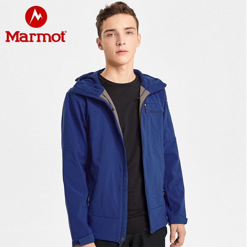 Marmot/土拨鼠春季新品男户外运动防泼水弹力加厚M2软壳上衣夹克 