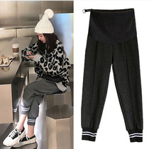 Pregnant Woman Pants Spring Autumn Outwear Sweatpants Sporty Pants Sporty Pants Loose Casual Little Feet Pants Autumn Winter Toabdominal Broadlegged Pants