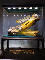 Cliff Bergine Carved Mulwood Gold Silk Nana Large Octave Horse Large Piece Living Room Pendulum With A Fragrant Wood Sculpture Decorated With Small Leaves Alpine Wood