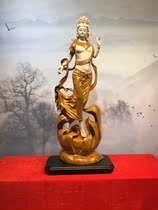 Cliff Burwood Sculpture Buddhist Statues Wenshu Kuanyin BodhisattBodhisattBodhisattBodhisattva of the Golden Silk Nannan Indulgent Large Root Sculptures 525