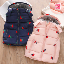 Baby embroidered cotton vest 2021 winter clothes New Girls childrens thick hooded horse jacket coat wt-5532