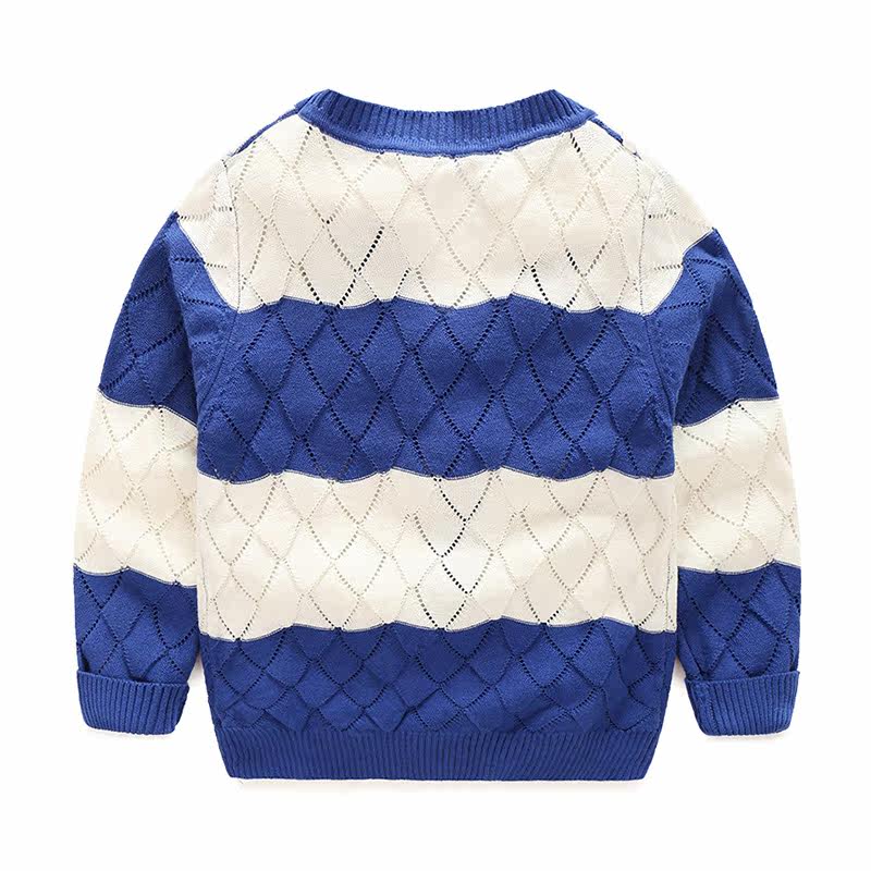 宝宝毛衣开衫 2017春装韩版新款男童童装儿童条纹针织衫my-0077