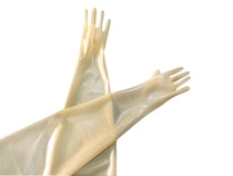 Anti-acid and acid-acid-acid-resistant sandblasting machine gloves sandblasted rubber gloves slats sand machine Lauprotect yellow light surface