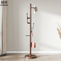 Full solid wood hanging hanger floor bedroom Creative clothes rack Home Single-pole style Easy modern vertical clothes hat rack
