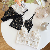 Method of French solid embroidery flowers Sexy Machia plastic body bra anti-sagging coalesque soft steel ring female lingerie suit