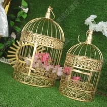 Wedding sign-in table ornaments wedding decoration Golden Iron Bird Cage wedding decoration props shooting set props