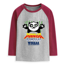 Panda cartoon childrens baby coat spring and autumn boys long sleeve T-shirt children 2019 new base shirt
