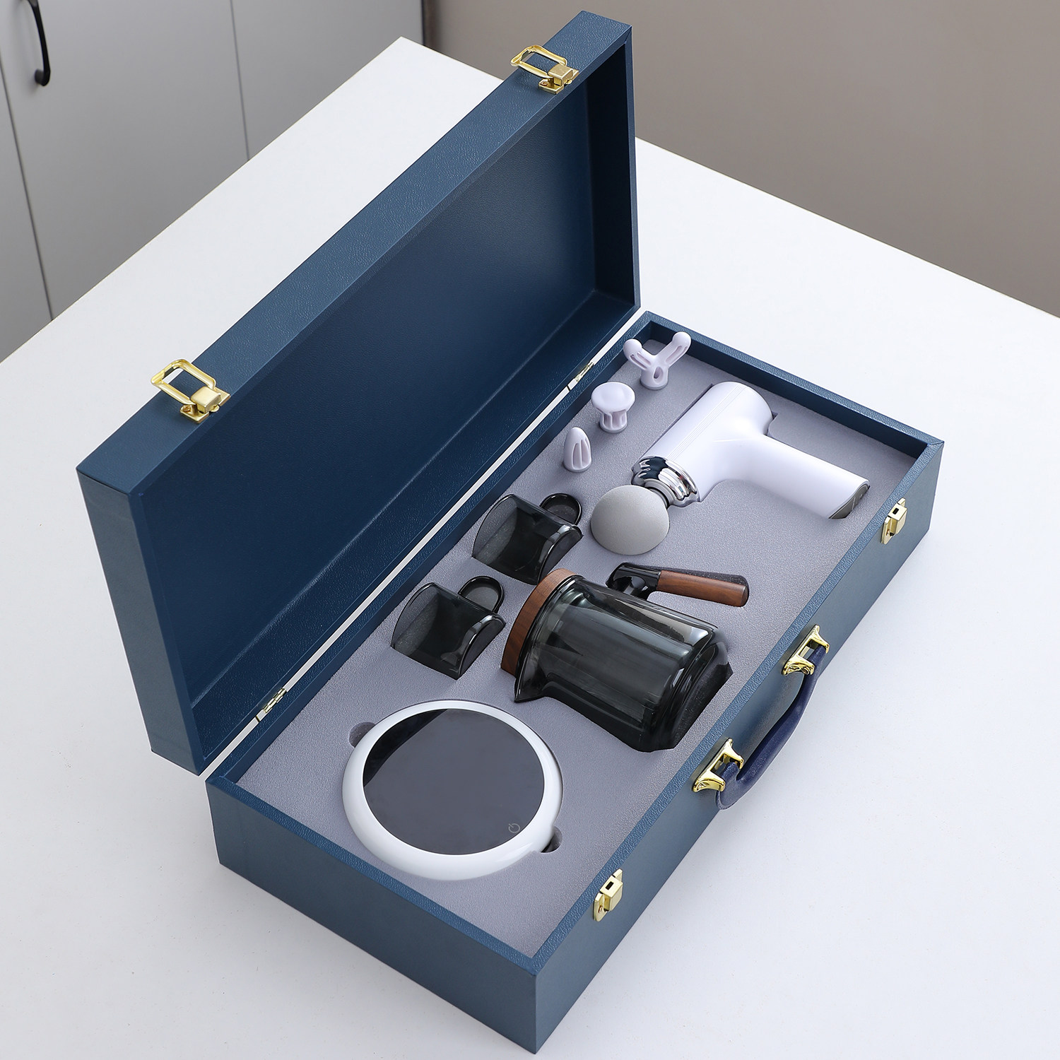 商务礼品公司送员工客户实用会议伴手礼企业定制logo玻璃茶壶暖杯