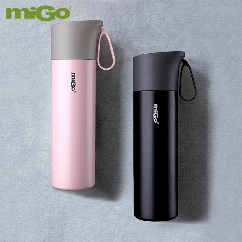 migo时尚便携保温杯大容量304不锈钢真空水杯创意户外随行杯子_7折