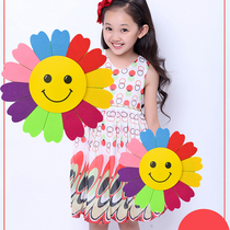 Colorful smiling face Sunflower Childrens Games Opening Ceremony Admission Kindergarten Dance Props Sunflower Hand Flower