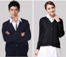 Yue Lan heart deep blue Tibetan blue thick male nurse sweater nurse jacket cardigan mother sweater doctors clothing
