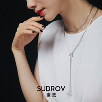 Plain simple Series 925 silver Joker long necklace female thick snake bone chain temperament neck chain choker sweater chain