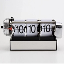 Miaoke seconds small page turning with alarm clock-Japanese movement gear clock page turning clock Creative clock