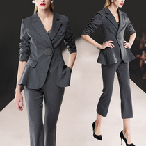 Positive Dress Women Suit 2022 New Spring Summer Fashion Temperament High-end Professional Dress Grey President Suit Suit Woman