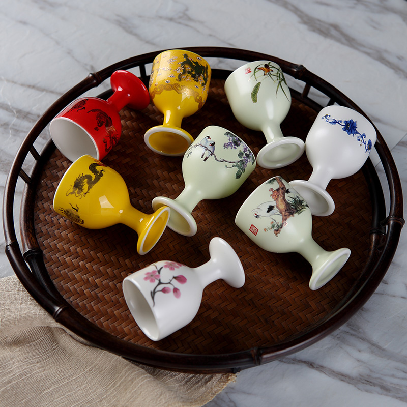 Jingdezhen ceramic liquor cup with the personal special small glasses single cup ultimately responds a cup of Chinese style to burn