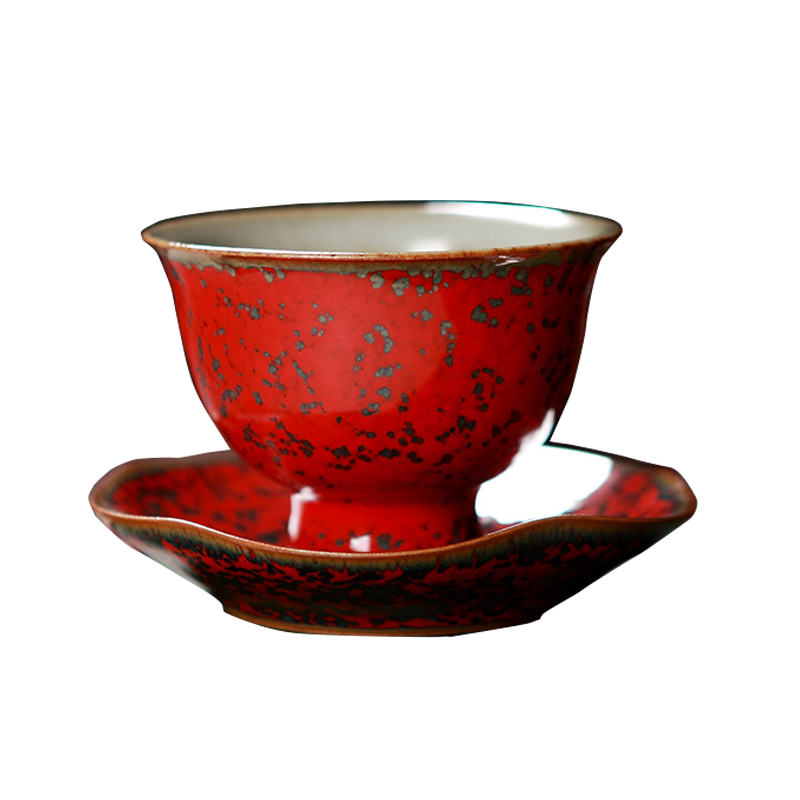 Red the jingdezhen ceramic cups of jun Red glaze up kung fu household hand - made the master sample tea cup cup single cup by hand