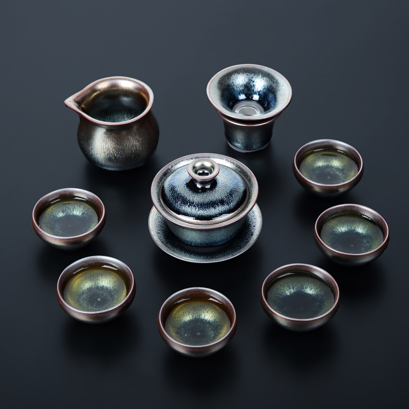 Red the jingdezhen ceramic lamp that variable kung fu tea set home tea tureen small single cups of tea)