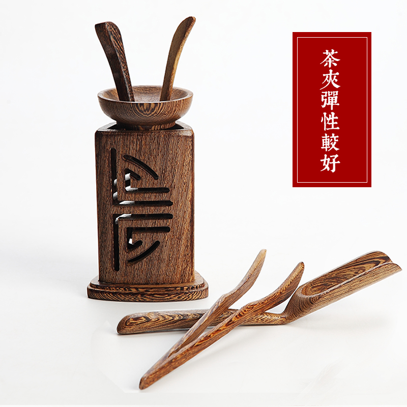 Jingdezhen kung fu tea accessories wenge tea six gentleman 's whole ChaGa teaspoons ChaZhen tea tea art