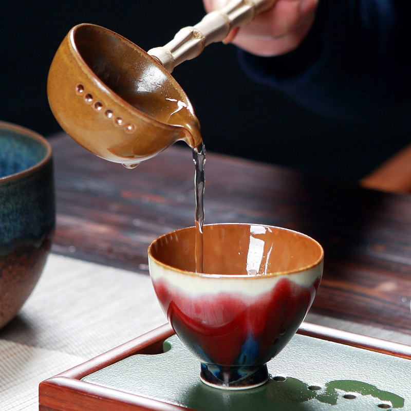 Red the jingdezhen ceramic slag bucket built large tea wash water up kung fu tea tea tea points tea filter