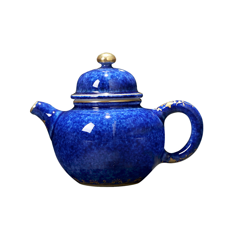 Red the jingdezhen ceramic teapot sets blunt tea ware Duo ball pot with blue glaze see kung fu tea pot