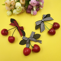 Korean jewelry headdress Cute cherry bow edge clip duckbill clip hair clip Hair accessories Hair card head flower clip jewelry