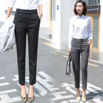 Womens trousers professional trousers womens pants spring style new smoking pants Korean version high waist loose all-match casual pants