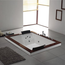 Double Jacuzzi tub embedded in surf bubble smart thermostatic heating acrylic luxury large tub