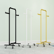 Mobile clothes hanger floor clothes hat rack bedroom home hanging clothes hanger cloakroom upright hanging clothes rack with wheels