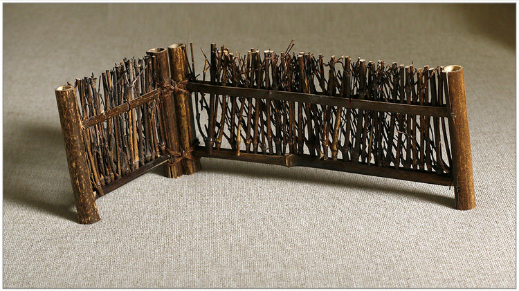 不对称竹篱笆竹编纯手工日式料理装饰寿司刺身盘装饰小型竹篱笆