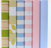 Mediterranean striped wallpaper pvc self-adhesive wallpaper dormitory decoration bedroom Pink blue Green renovation sticky note