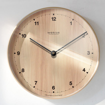 MOBIUS Nordic original wooden wall clock living room wall watch Japanese simple wall clock modern personality art creative clock