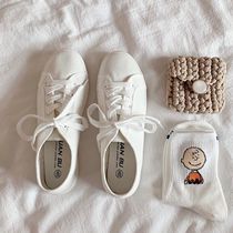 Jiang Zhishu 2022 spring Korean version of the all-match white shoes female ins students Harajuku casual shoes flat canvas shoes