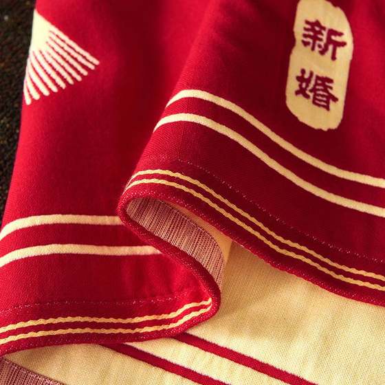 Dahong Wedding Cotton Pillowcase, 커플의 새로운 웨딩 커버 스카프, 순수한면 거즈 베개, 더 크고 두꺼운 Dahong Wedding Cotton Pillowcase, 커플의 새로운 웨딩 커버 스카프, 순수한면 거즈 베개, 더 크고 두꺼운
